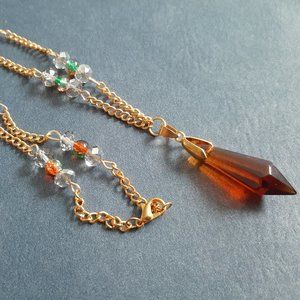 Gold Chain Crystal & Glass Beads Necklace